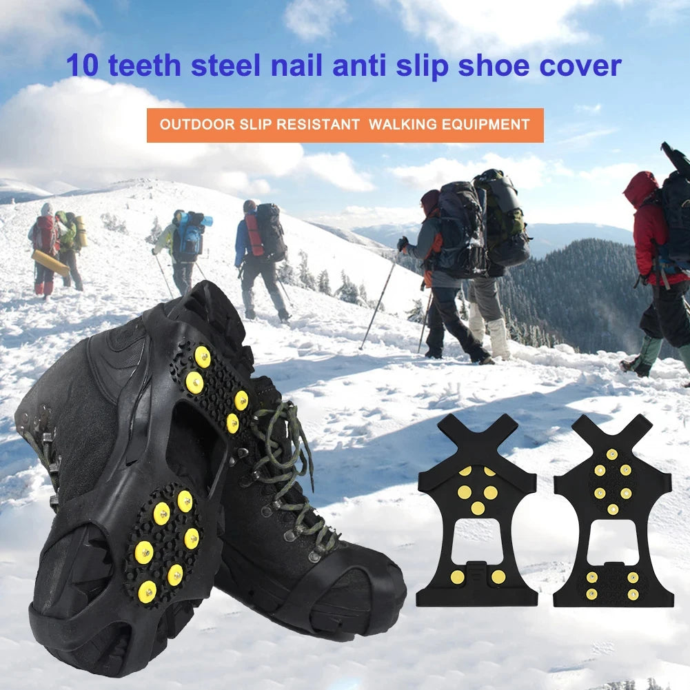 Ice Cleats for Shoes & Boots – 10-Stud Anti-Slip Snow Grips