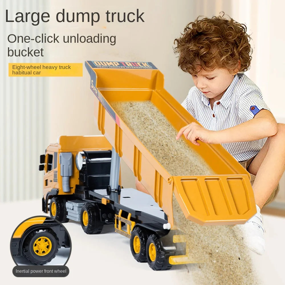 Large Dump Truck Toy with Unloading Bed – Realistic Construction Model