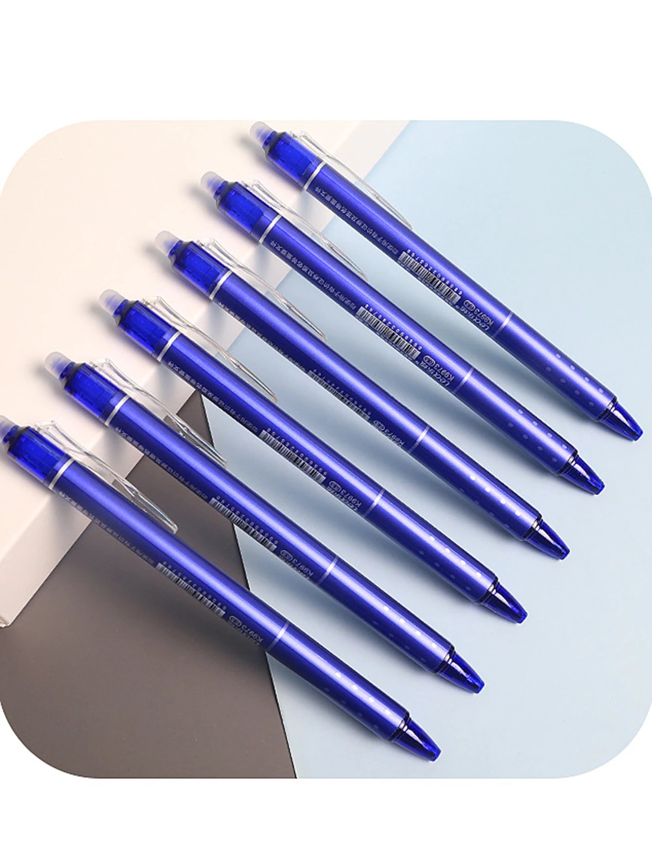 Erasable Retractable Gel Pen Set, 0.5mm Black Blue Ink Pens with Refills and Built-in Eraser for Daily School Office Stationery