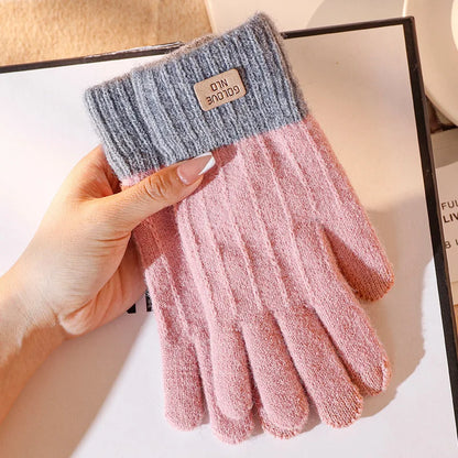 Guanti da touchscreen in maglia foderati in peluche – Guanti invernali unisex