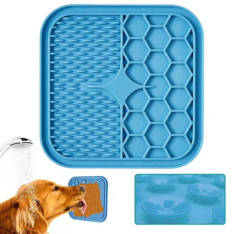 Lick Mat for Cats & Small Dogs – Suction-Cup Slow Feeder