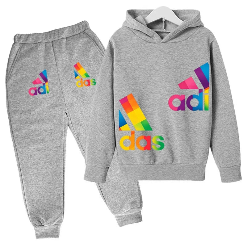 Kids' Printed Sweatshirt & Pants Set - 2-Piece Casual Sports Outfit, Ages 3-12
