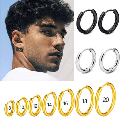 Stainless Steel Huggie Hoop Earrings – Small Gold or Silver Hoops