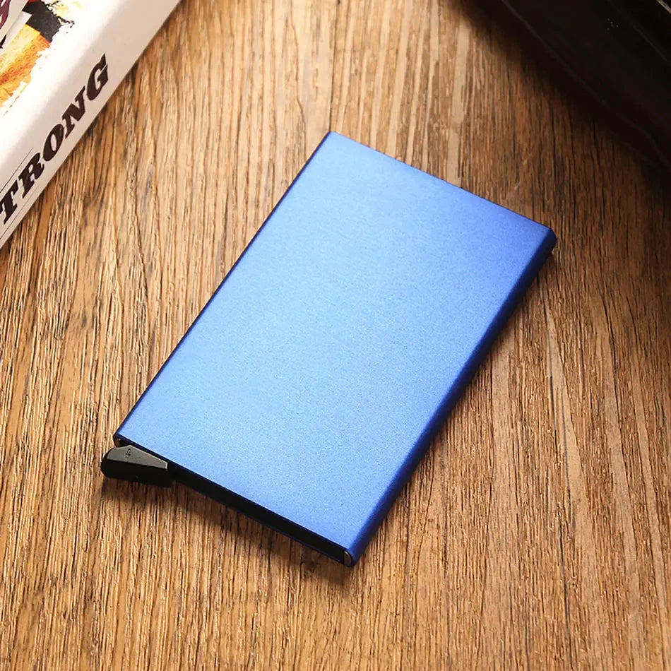 Slim Metal RFID Card Holder – Pop-Up Minimalist Wallet for Men & Women