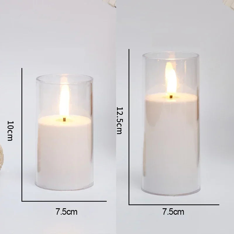 Flickering LED Flameless Candles – Real-Look Acrylic Set with Remote & Timer