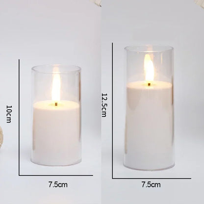 Flackernde LED-Kerzen ohne Flamme – Acryl-Set in Echtwachs-Optik mit Fernbedienung & Timer