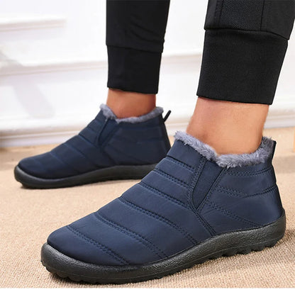 Botas de invierno sin cordones para hombre con forro de felpa HAJINK
