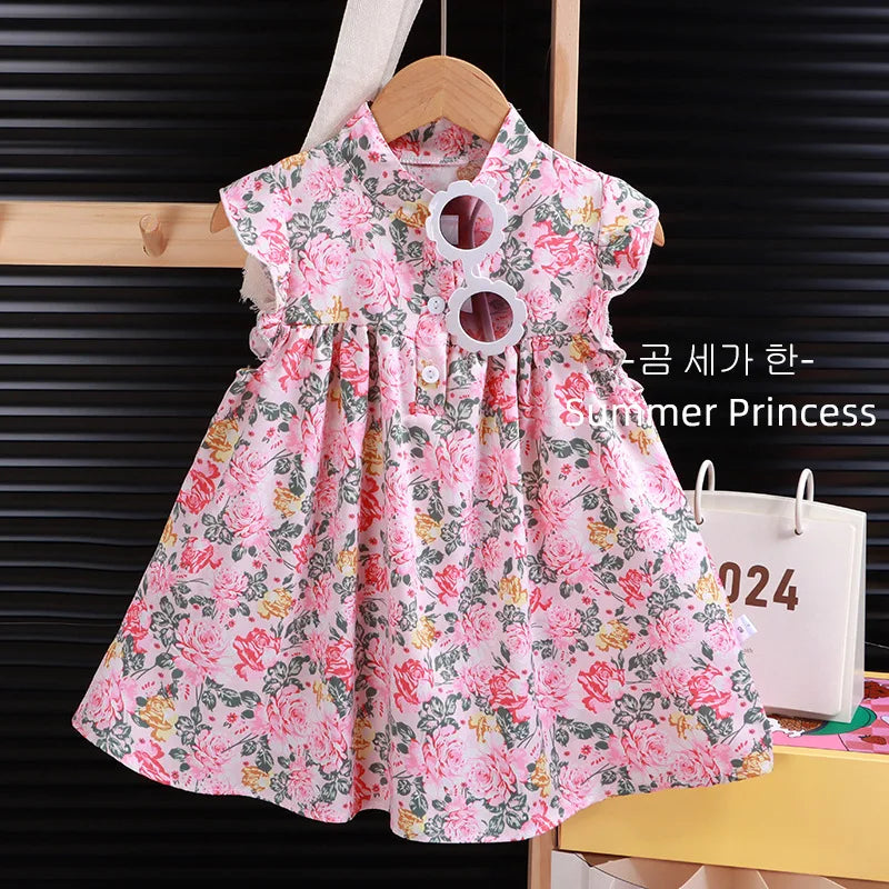 Girls' Breathable A-Line Beach Dress - Soft Summer Holiday Dress, Sizes 80-140cm