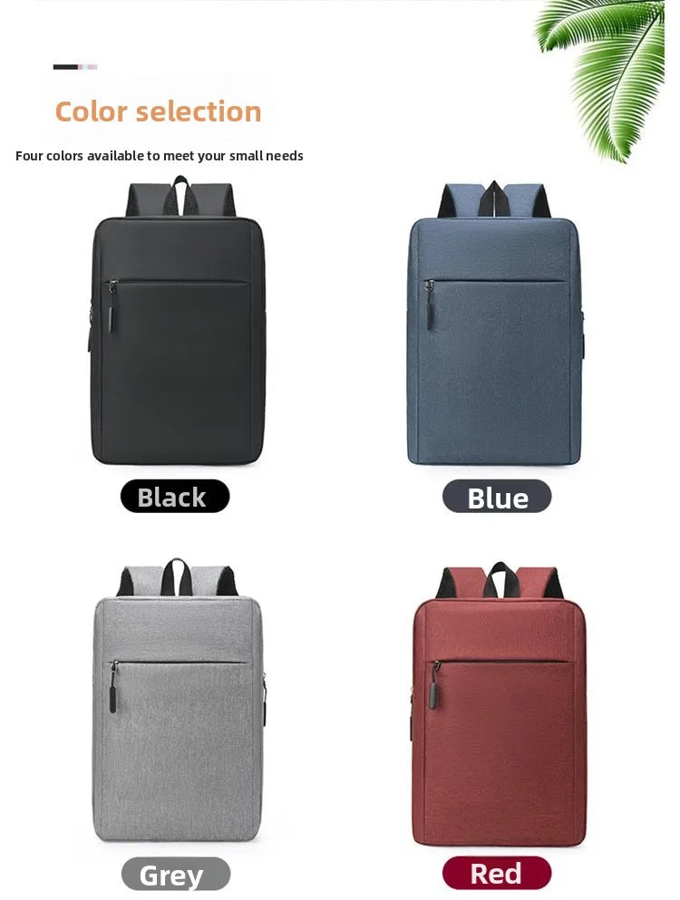 Minimalist Commuter Laptop Backpack - Solid Colour Large Capacity Business Bag