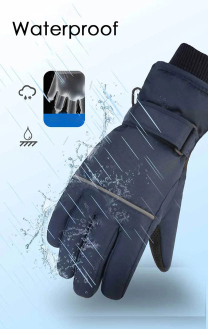 Gefütterte Skihandschuhe für Kinder – Plüschgefütterte Schneehandschuhe (Alter 4–13)