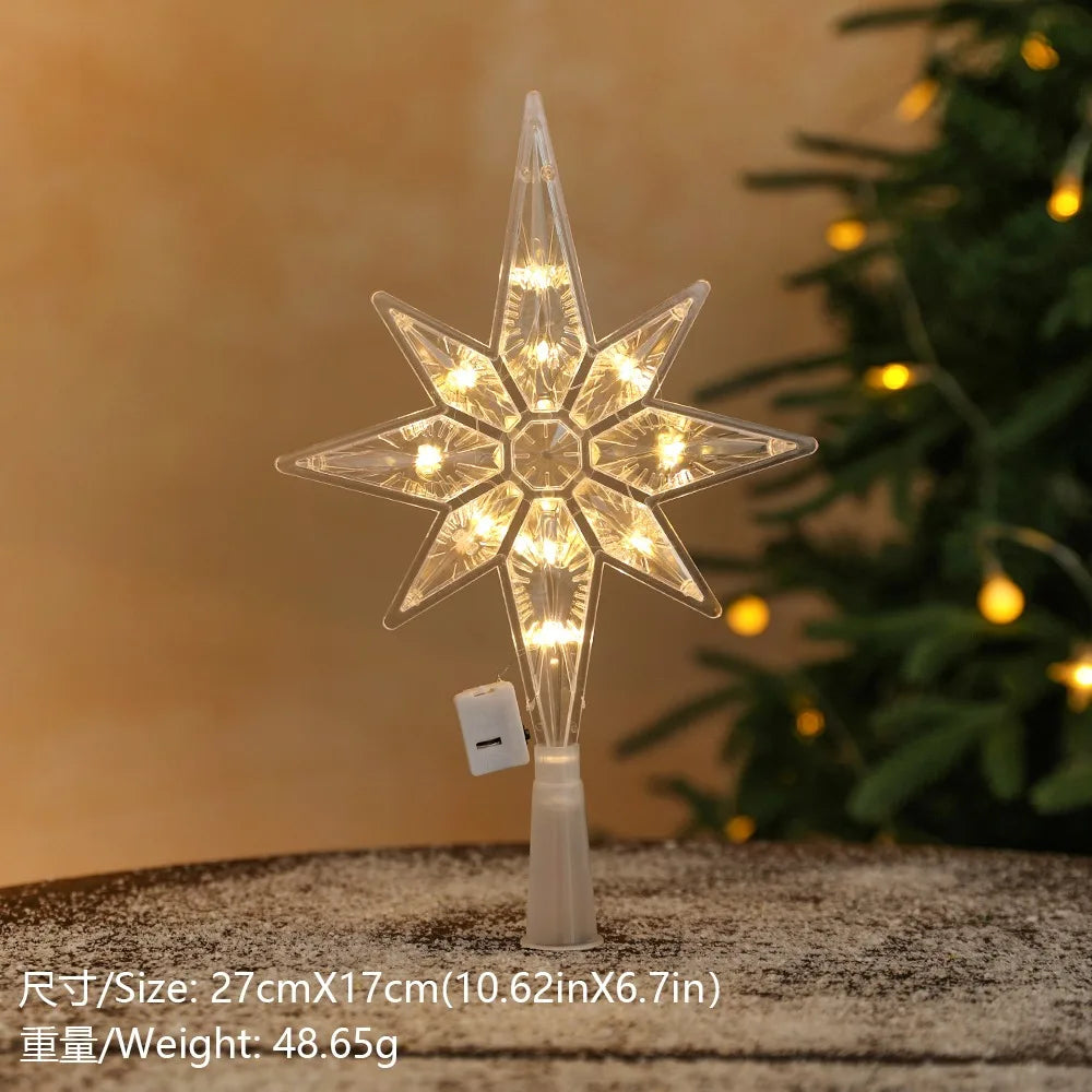 Glitter Star Christmas Tree Topper – 15 cm Sparkling Star Ornament