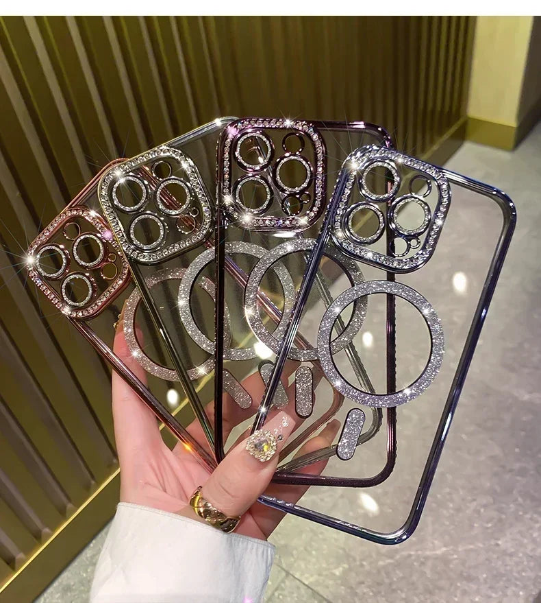 Glitter Clear Magnetic iPhone Case