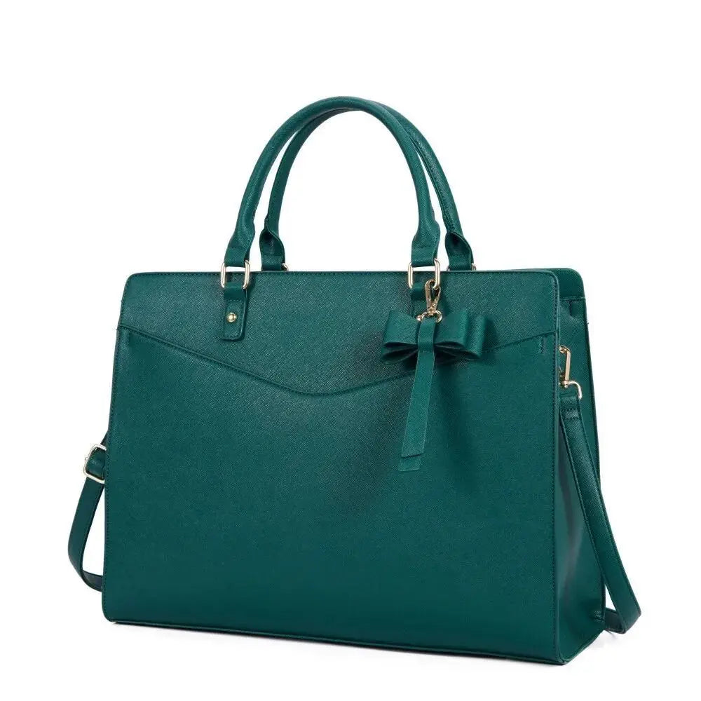 Women's PU Leather Laptop Tote 15.6" - Lightweight Work Briefcase Handbag