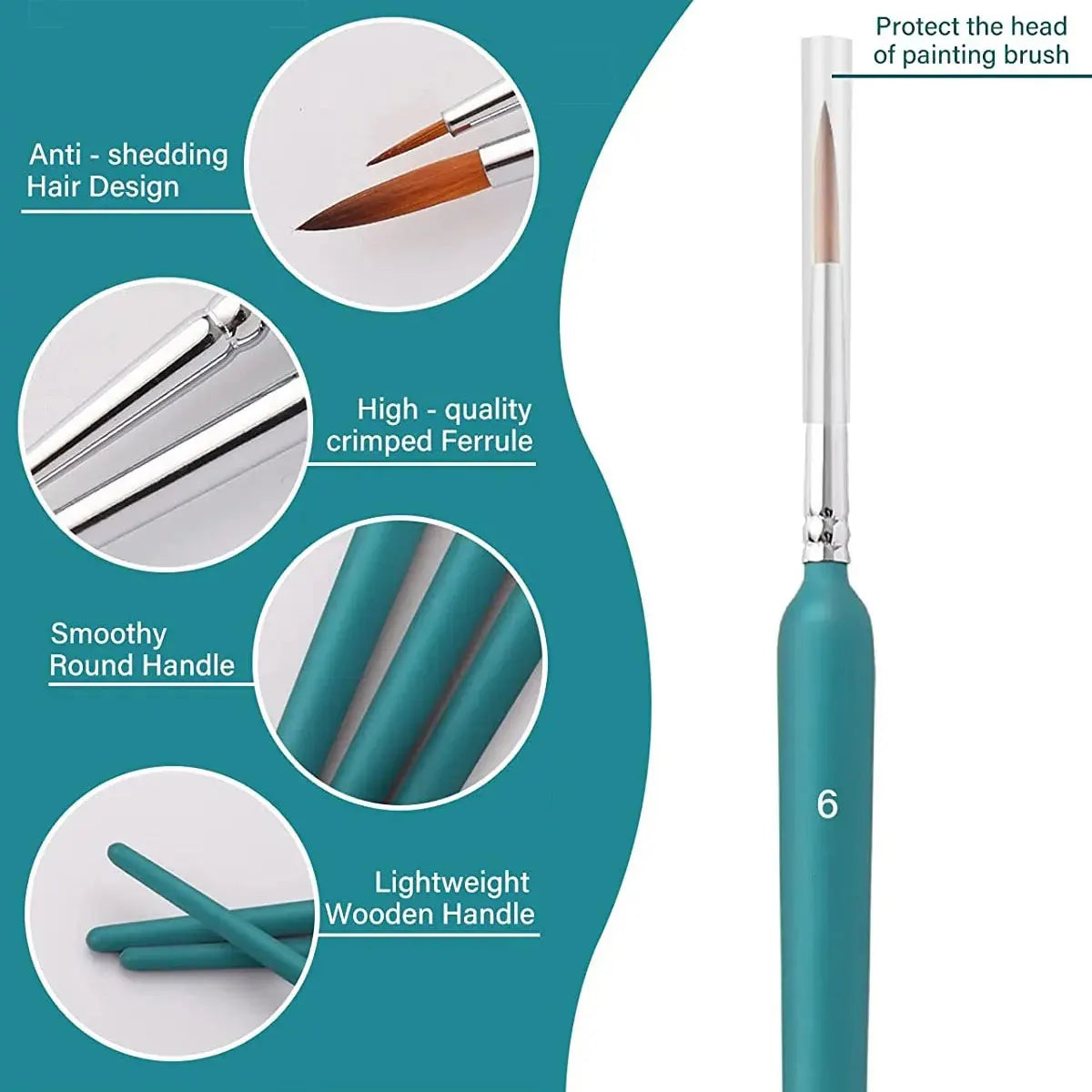 Miniature Detail Paint Brush Set – 10 or 11 Fine-Tip Brushes