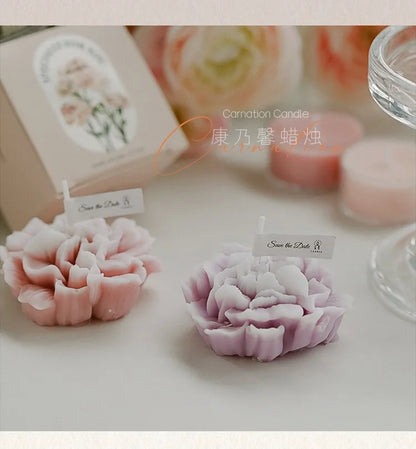 Candela artigianale in cera di soia a forma di garofano | 7 colori | Aromatica e profumata | Oggetto da foto per matrimoni, compleanni e feste