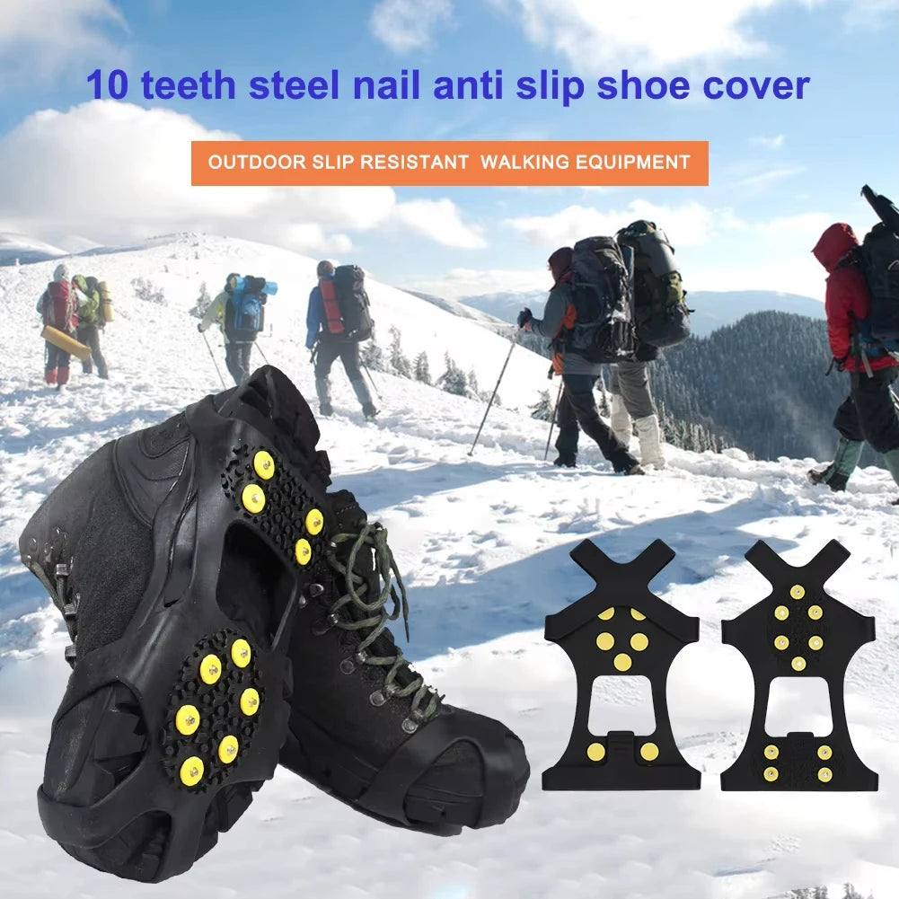 Ice Cleats for Shoes & Boots – 10-Stud Anti-Slip Snow Grips