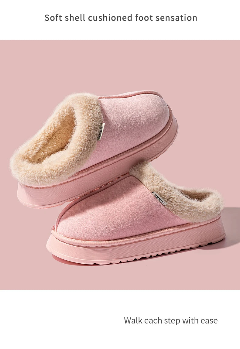 Women's Fluffy Winter Slippers – Warm Non-Slip House Slippers