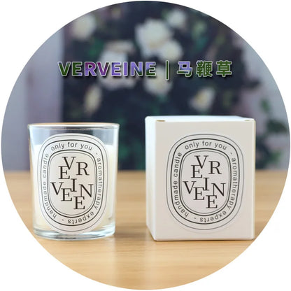 Vela aromática transparente Prometheus | 50 g | 16 fragancias europeas | 10 h de combustión | Caja de regalo artesanal