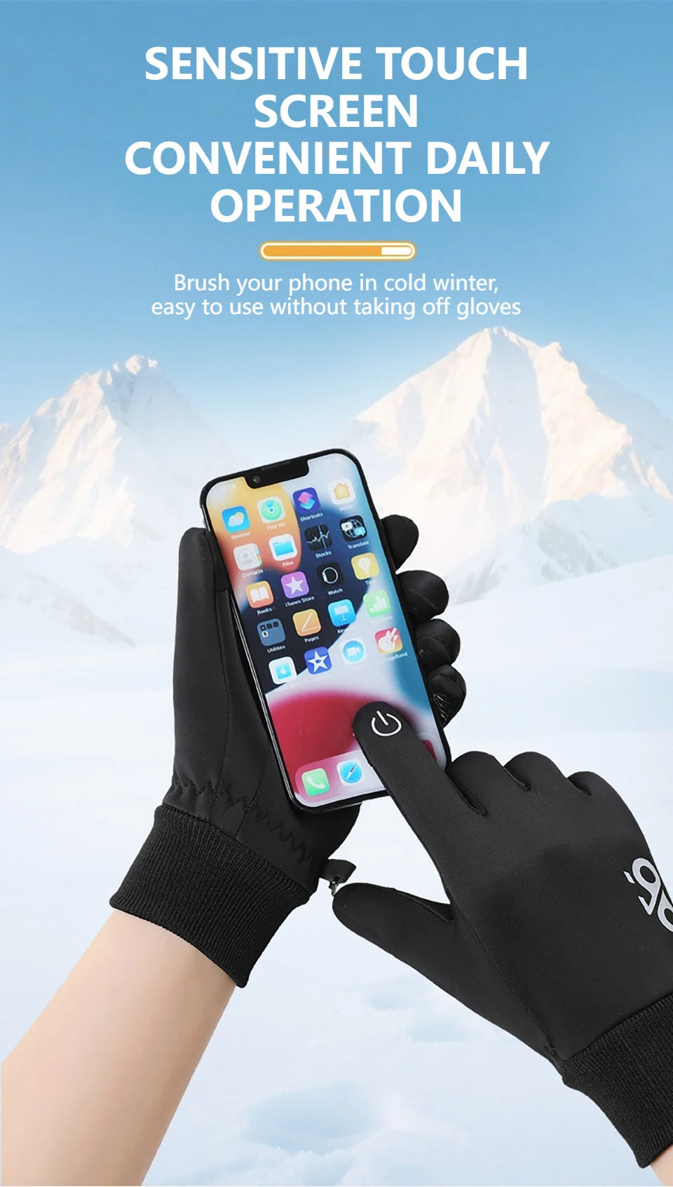Kids' Thermal Touchscreen Sports Gloves – Anti-Slip (Ages 6–16)