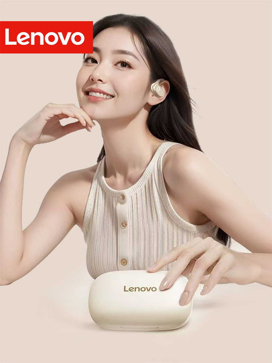 Lenovo EA366 Open-Ear Wireless Earbuds – Ear-Hook Bluetooth Headphones with Charging Case