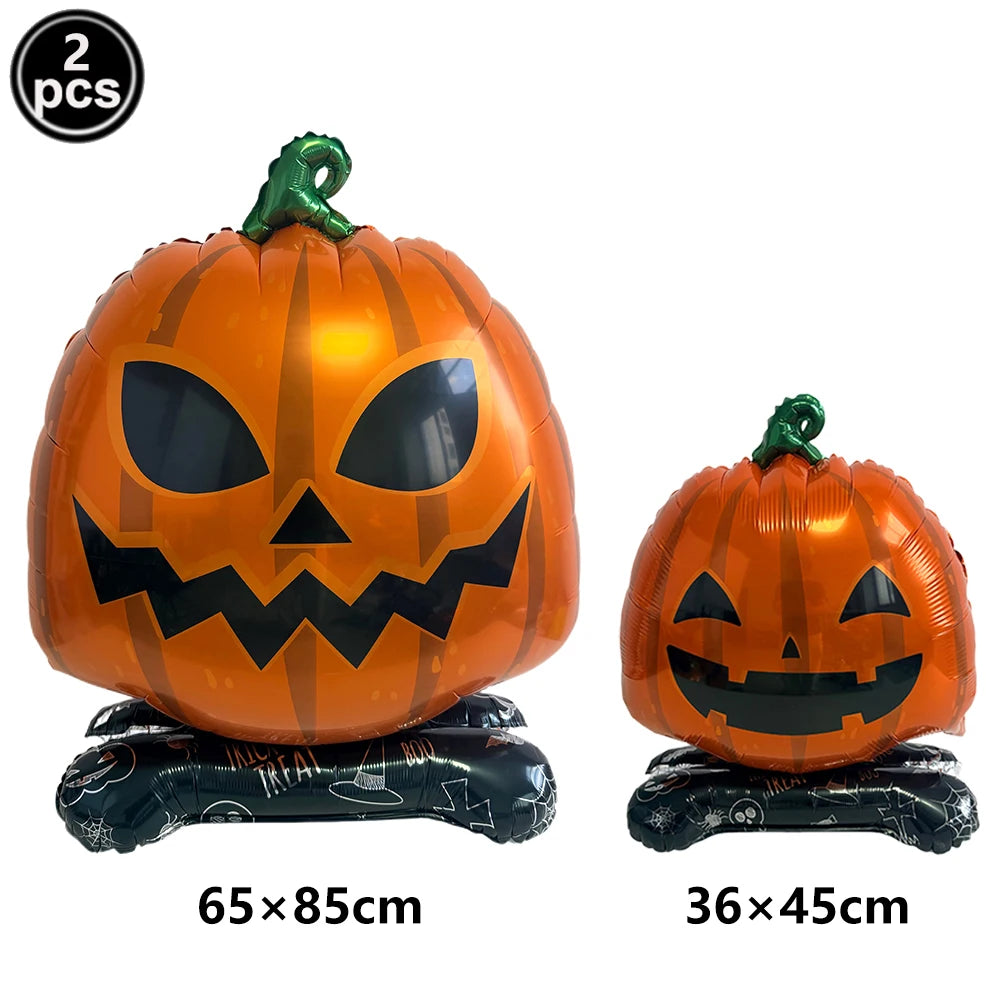 Halloween Standing Foil Balloons – Haunted House, Skull, Witch & Coffin Mylar Decorations
