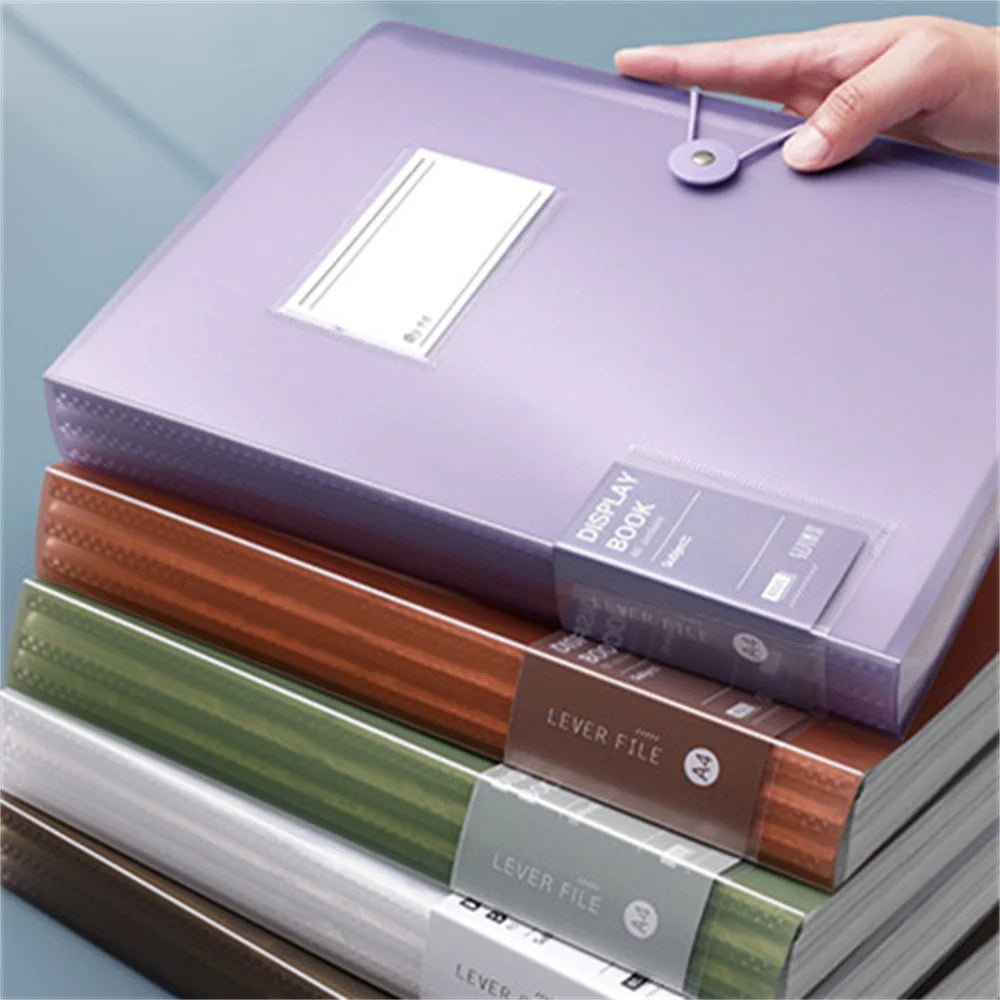 A4 File Folder 30 Pages Transparent Insert Paper Document Organizer Waterproof Booklet Information Books Office School Supplies