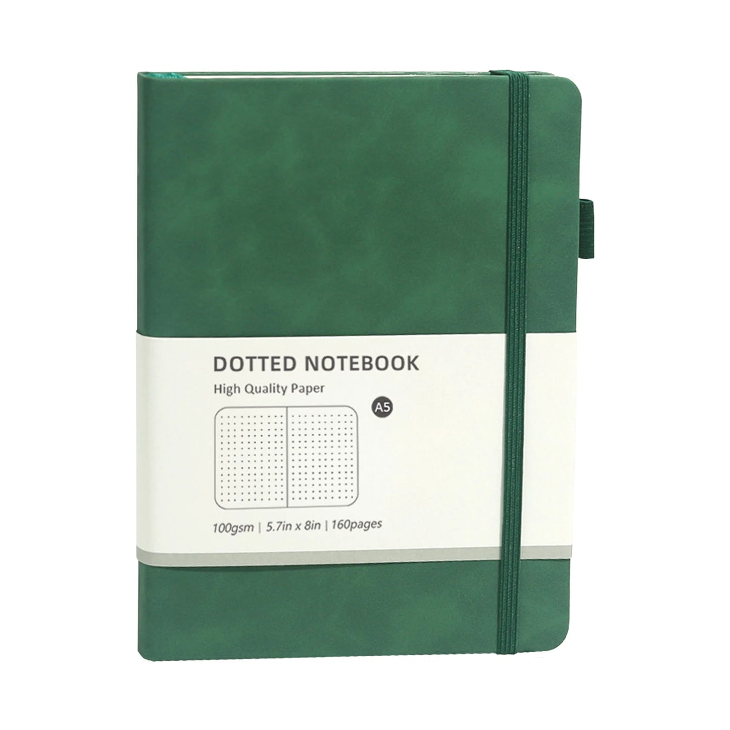 A5 Hardcover Notebook Macaron Colors Business Planner with Elastic Band Dot Grid and Lined Pages Portable Durable for School