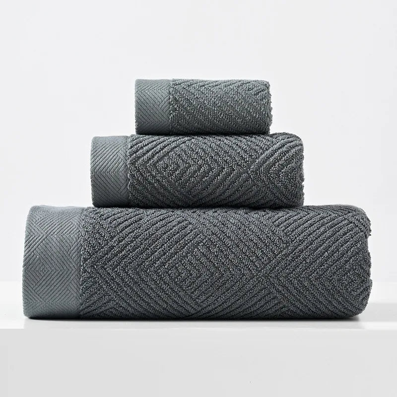 Twill Cotton 3-Piece Towel Set – Solid Colours, 550 g