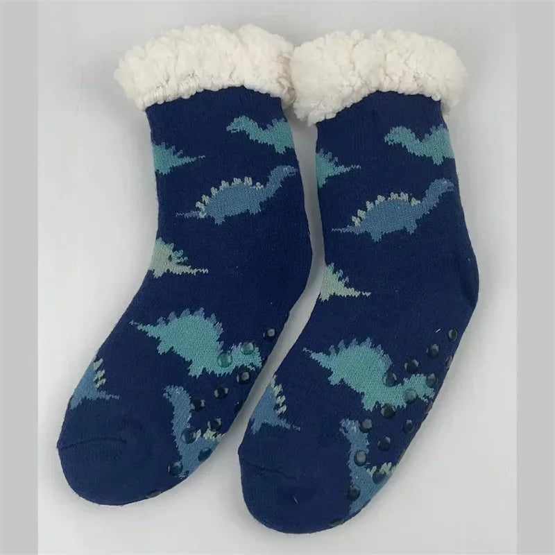 Christmas Fuzzy Socks Womens Winter Thermal Warm Floor Sock Soft Female Home Indoor Gifts Non Slip Grip Slipper Sock Fluffy