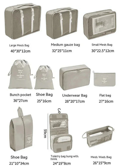 Set di Cubi Portaoggetti – Borse Organizer da Viaggio da 7 a 10 Pezzi per Valigia e Bagaglio