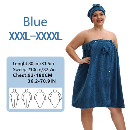 Tragbares Handtuch- & Haarkappe-Set für Damen – Größen M bis 4XL