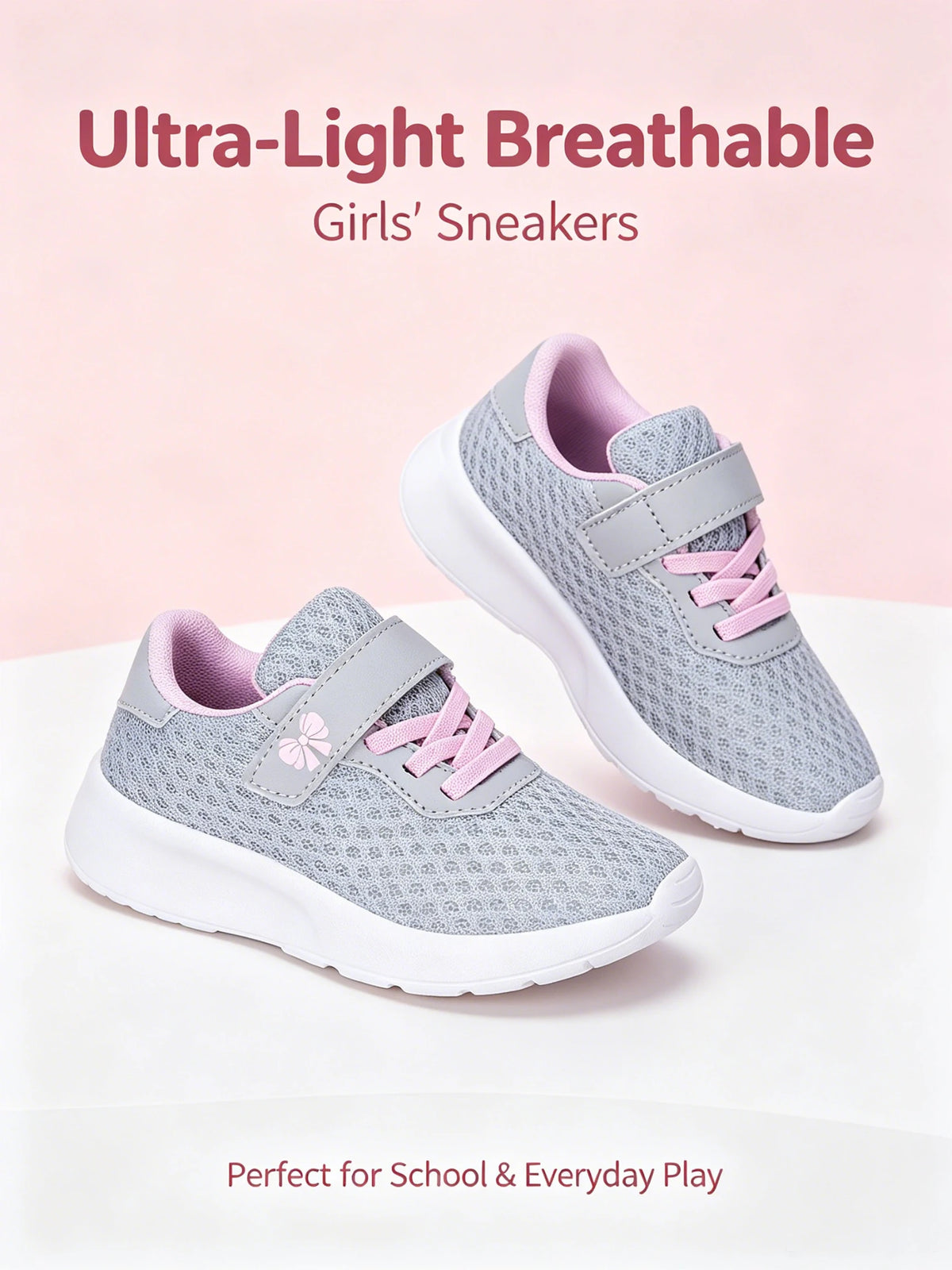 Girls' Hook-and-Loop Sneakers