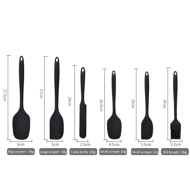 Silicone Kitchen Utensil Set – 6-Piece Spatula & Baking Tools