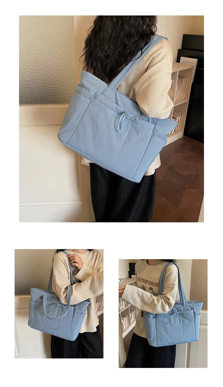 Women's Quilted Laptop Tote 13.3"-16" - Lightweight Travel Shoulder Bag