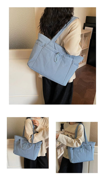 Borsa tote trapuntata da donna per laptop 13,3"-16" - Borsa a spalla da viaggio leggera