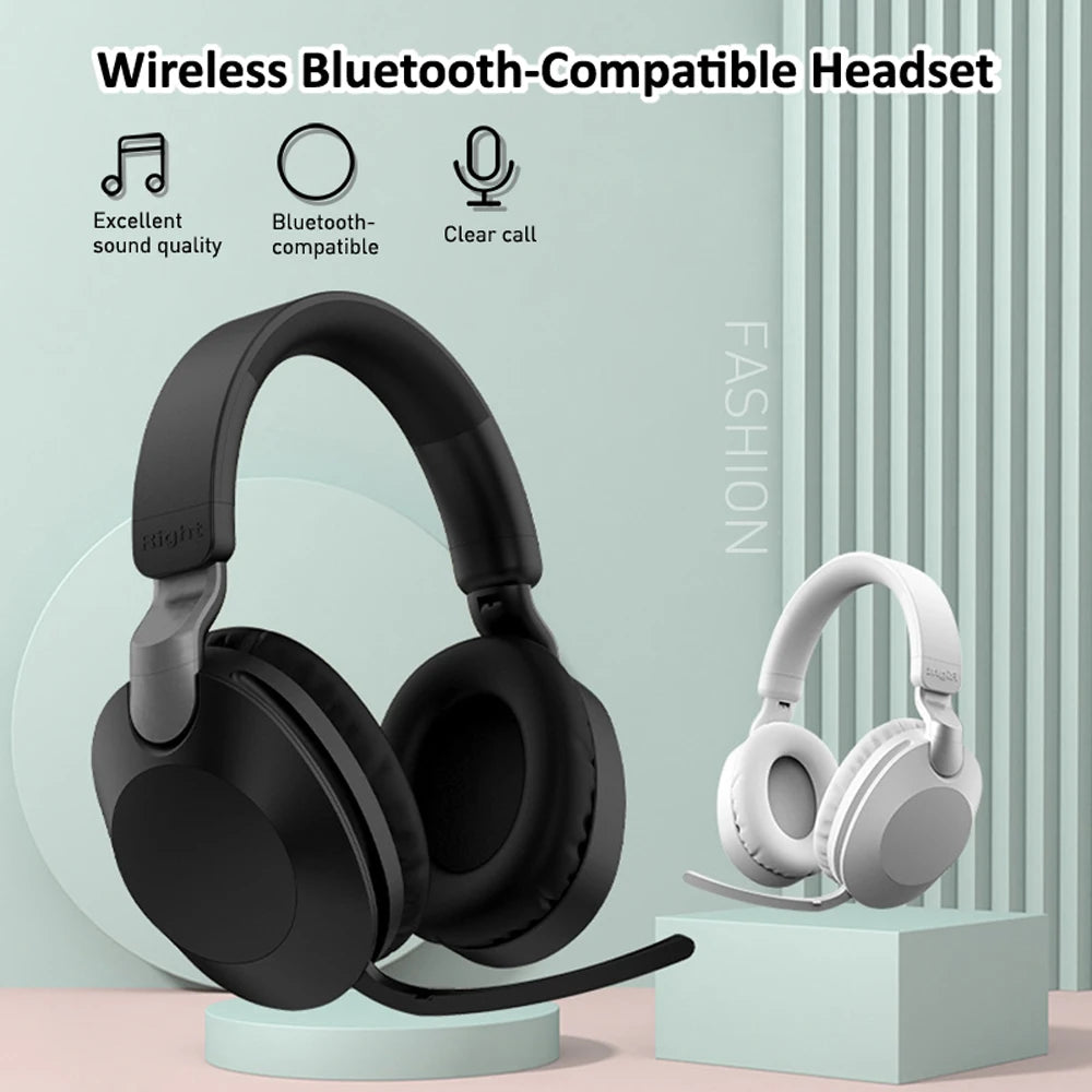 Wireless Bluetooth Over-Ear Headphones – BT 5.1, Built-In Mic, Wired or Wireless