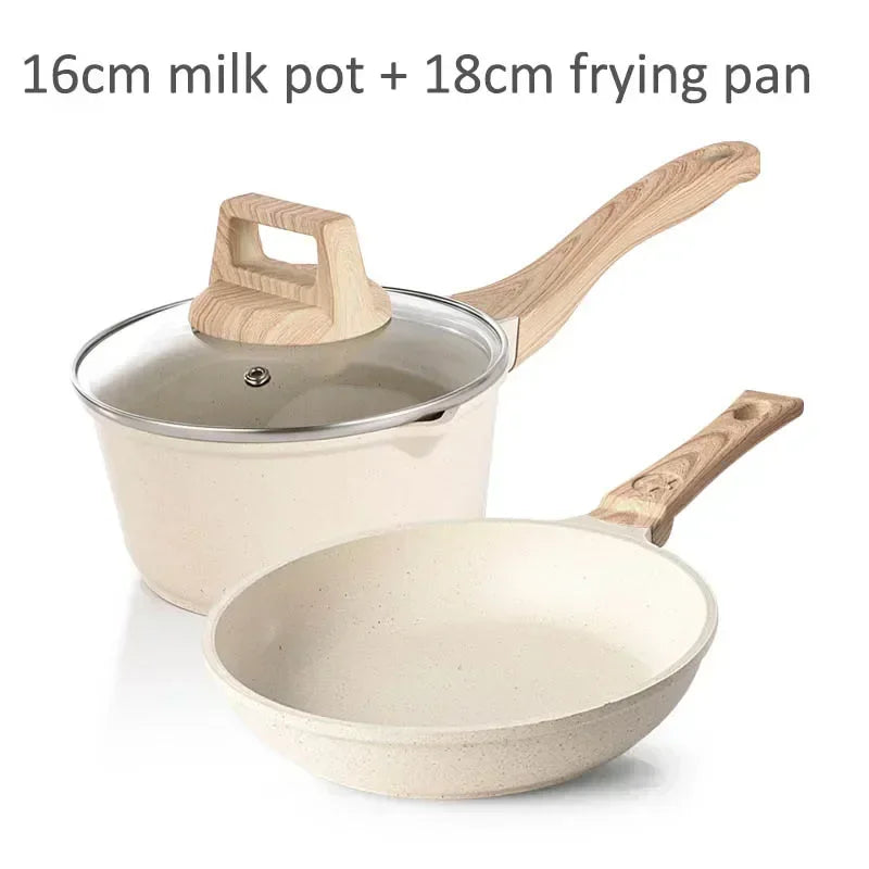 White Nonstick Aluminum Pots & Cookware Sets