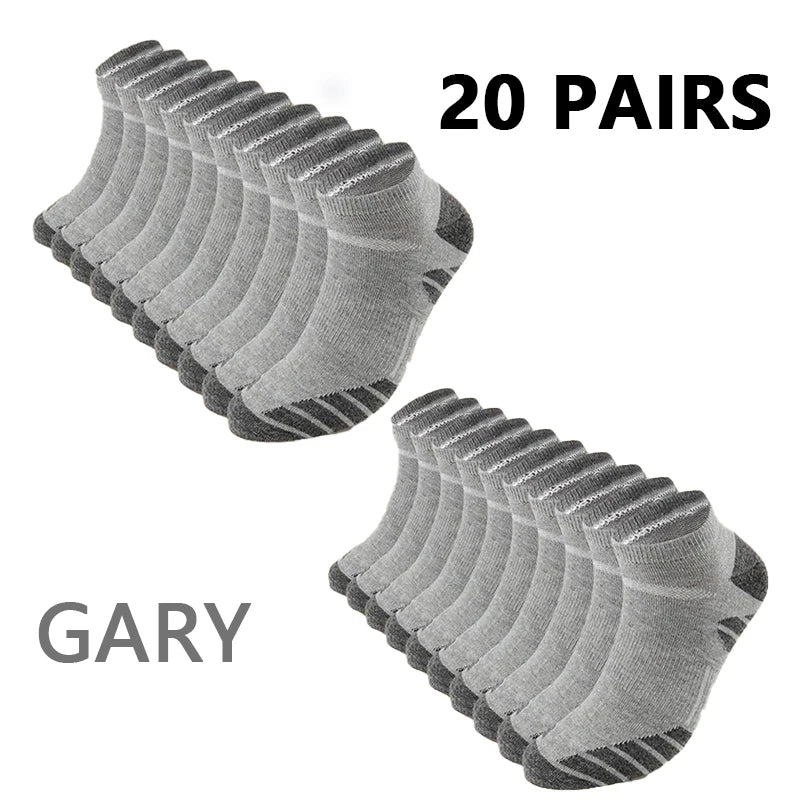 Men's Low-Cut Ankle Socks – 10 or 20 Pairs, Breathable
