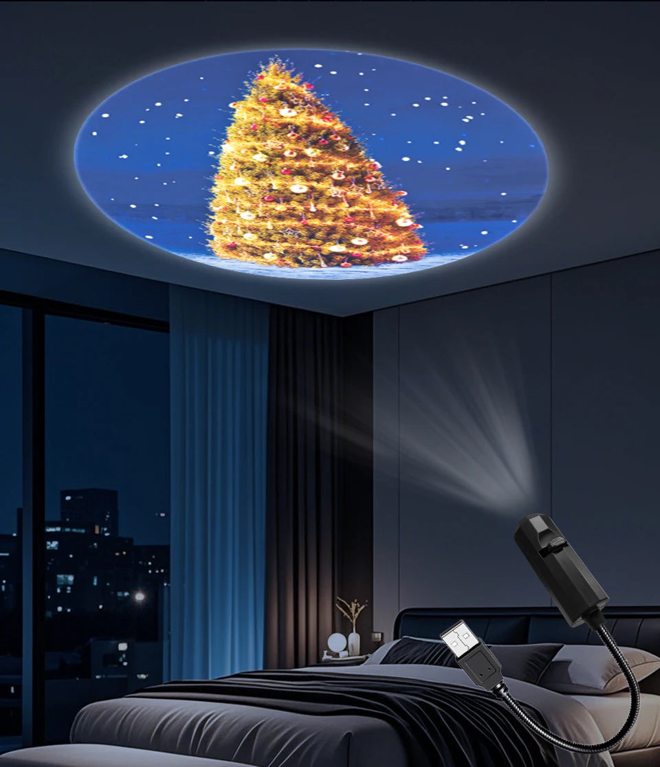 USB Projector Night Light – Christmas, Halloween & Planet Film Discs