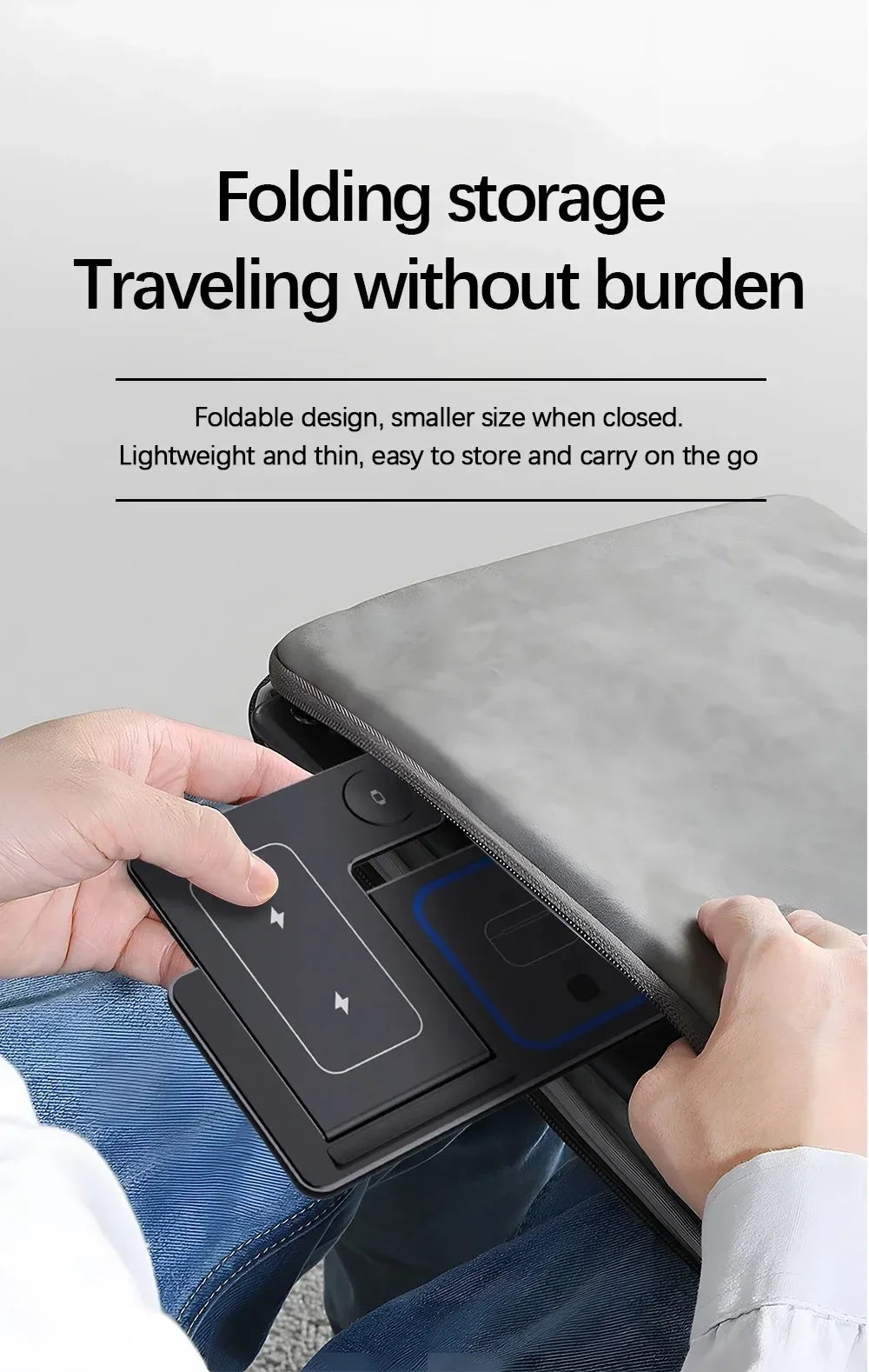 30W Foldable 3-in-1 Wireless Charging Stand with LED