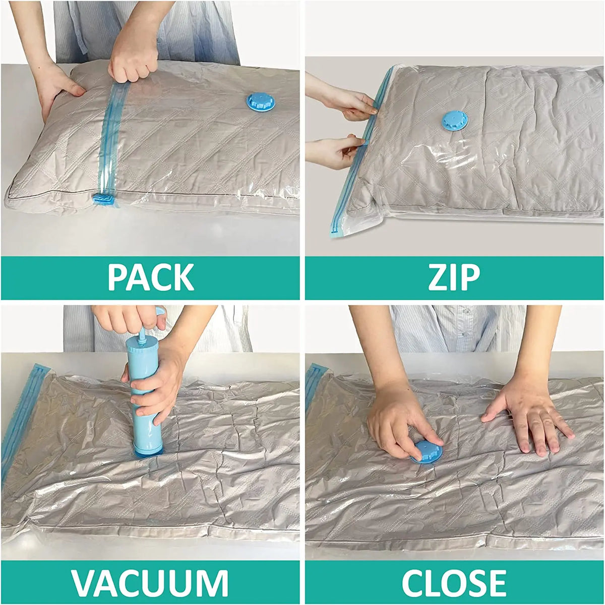 Vacuum Storage Bags for Clothes | Space Saver Bags with Valve | 6 Sizes Available