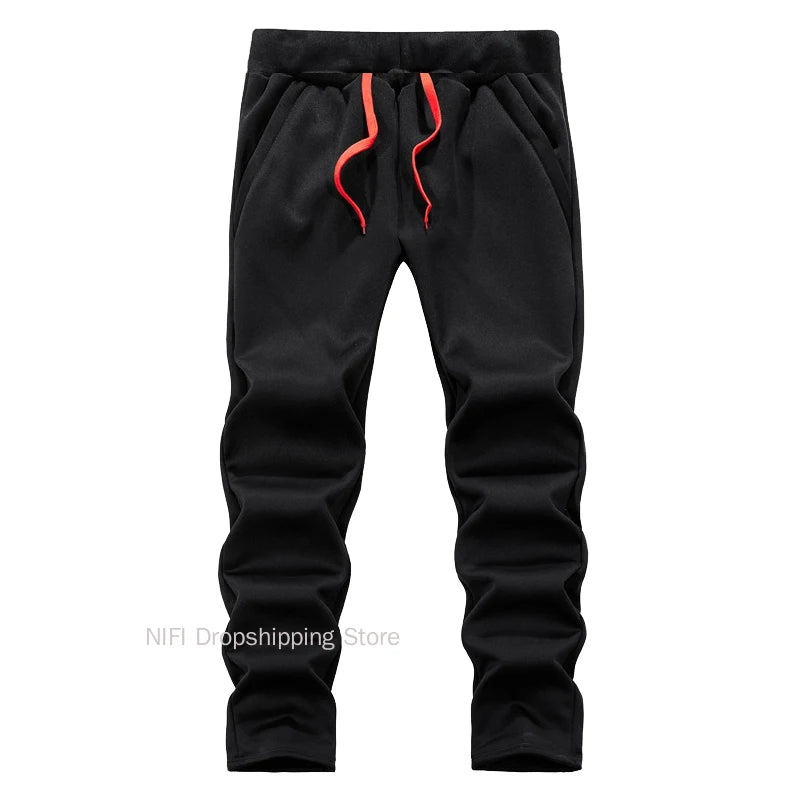 Men's Winter Jackets Thick Warm Jacket Brand Sportswear Coat Pants Solid Color Fleece Zipper Hooded Long Sleeved Male Outerwear