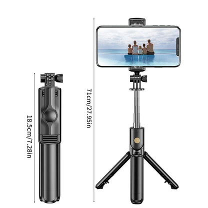 Trípode para selfie con luz de relleno y control remoto Bluetooth