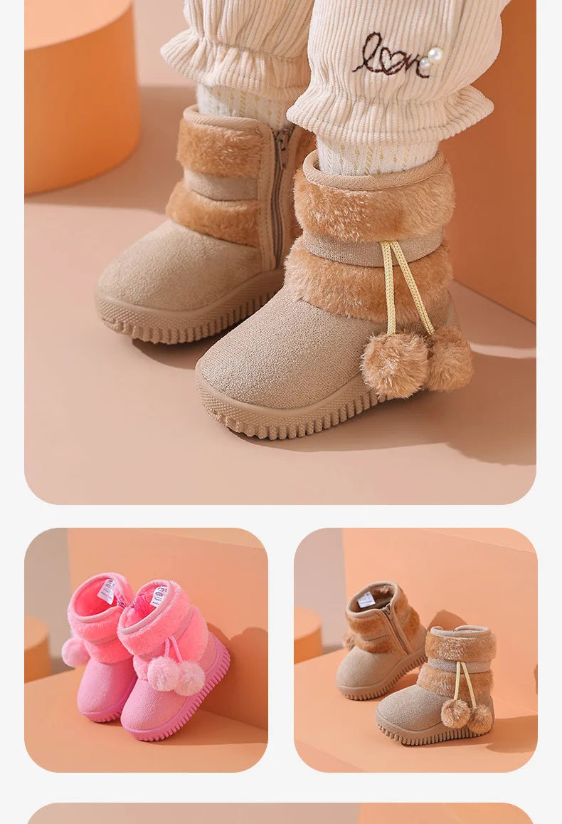 2026 New Girls Snow Boots Winter Comfortable Thick Warm Kids Boots  Thick Children Autumn Cute Boys Boots Princess Shoes