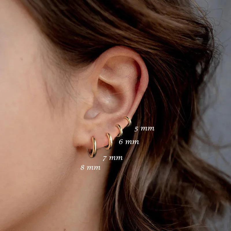 Stainless Steel Huggie Hoop Earrings – Small Gold or Silver Hoops