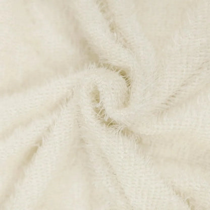 Knie-langes Damen-Strickkleid mit Rundhalsausschnitt