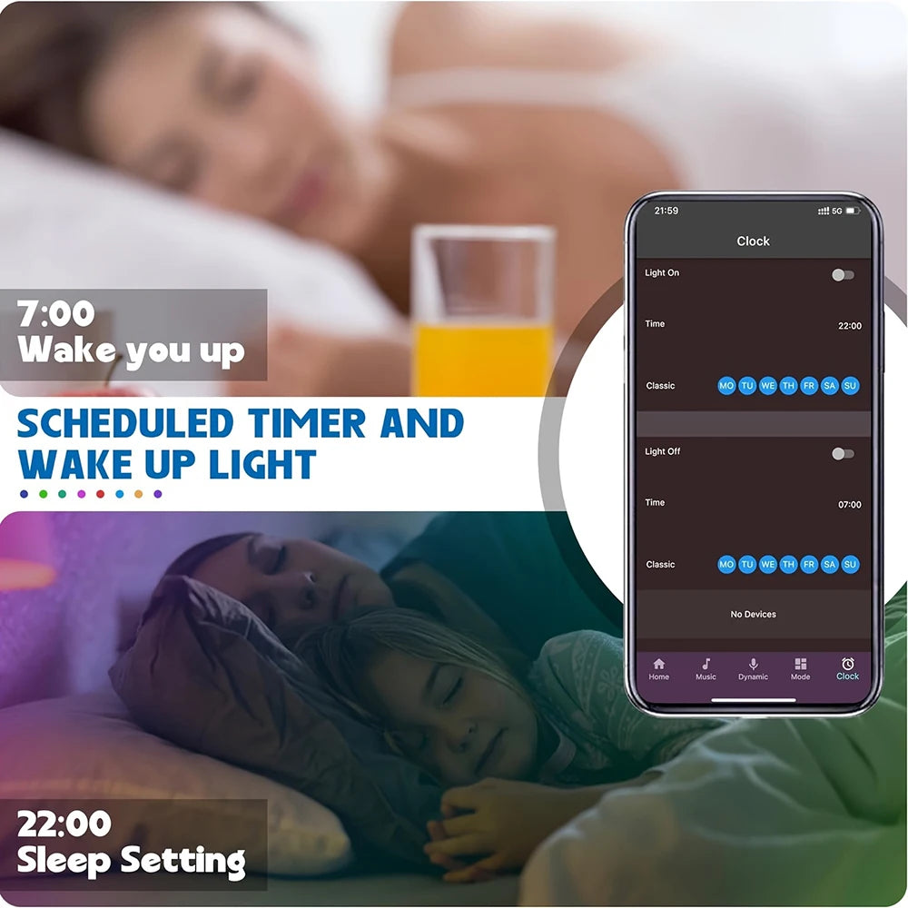 RGB LED Strip Lights with App & Remote Control – Flexible Room Bedroom Decoration Tape