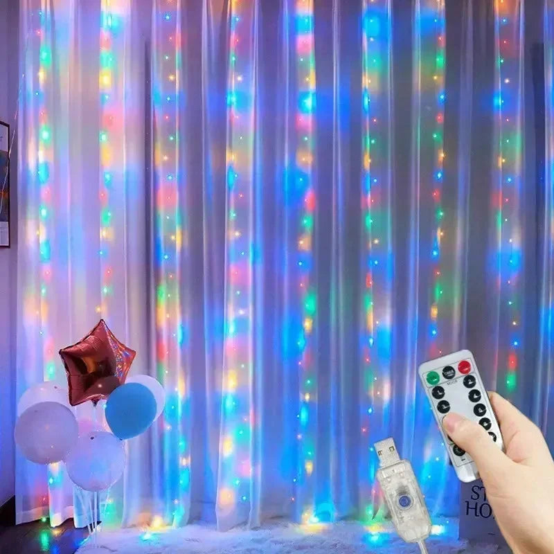 LED Curtain Fairy Lights with Remote – USB, 8 Modes, 3 m to 6 m