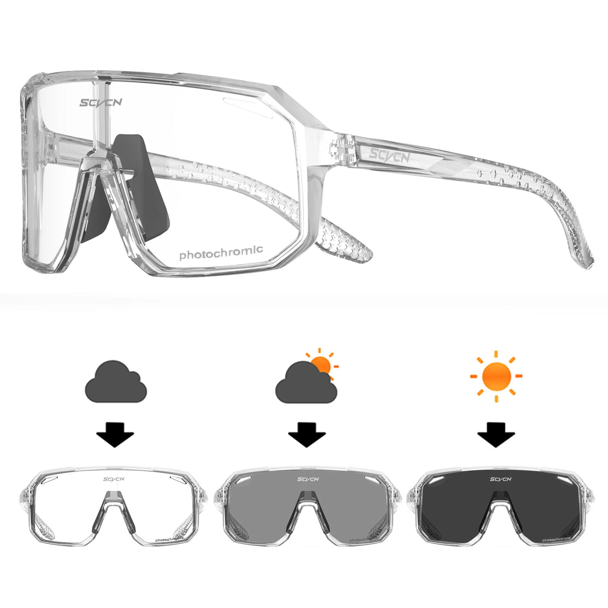 Photochromic Cycling Glasses – UV400 Sports Sunglasses for Men & Women | Bike, Hiking & Outdoor