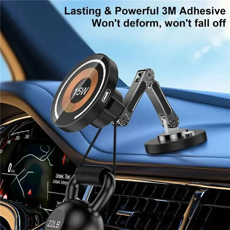 Magnetic Wireless Car Charger Stand & Phone Mount